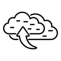 Cloud upload icon outline vector. Backup data vector