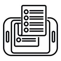Tablet task schedule icon outline vector. Event person vector