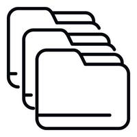 Folder backup icon outline vector. Data cloud vector