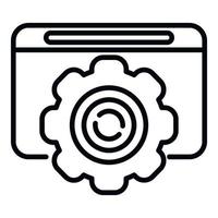 System backup icon outline vector. Data cloud vector