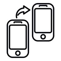 Backup phone data icon outline vector. Cloud storage vector