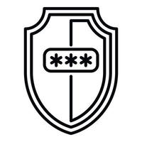 Security shield icon outline vector. Code lock vector