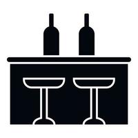 Wine bar counter icon simple vector. Cafe pub vector