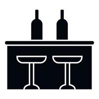 Wine bar counter icon simple vector. Cafe pub vector