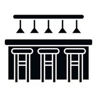 Cafe bar counter icon simple vector. Pub table vector