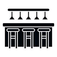 Cafe bar counter icon simple vector. Pub table vector