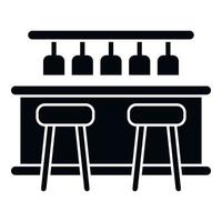 Bar counter table icon simple vector. Cafe pub vector