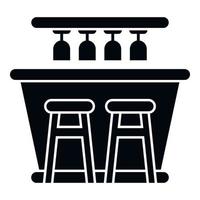 Bar counter desk icon simple vector. Cafe pub vector