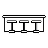 Bar counter icon outline vector. Cafe table vector