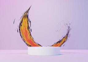 3d render abstract display podium platform for  product presentation and advertising. Minimal scene backdrop with clean design. Vacant pedestal for mock up. Empty stage with pastel color for cosmetic. photo