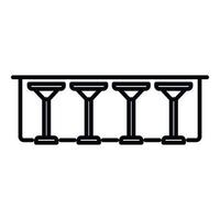Cafe bar counter icon outline vector. Pub table vector