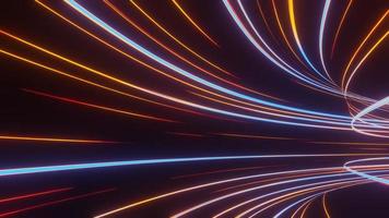 3d render motion line of speed and power or light trails. High-speed light with curve movement beam. 5G Technology fast and futuristic background. Abstract motion blur. photo