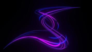 3d render of flash neon and light glowing on dark scene. Speed light moving lines. photo