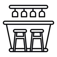 Wooden bar counter icon outline vector. Table cafe vector