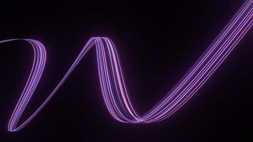 3d render of flash neon and light glowing on dark scene. Speed light moving lines. photo
