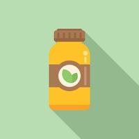 Cough drops bottle icon flat vector. Medication drop vector