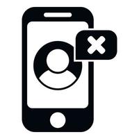 Ban phone account icon simple vector. Delete service vector