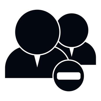 Eliminar vector simple de icono de usuario. servicio de personas