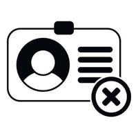 Delete user card icon simple vector. People service vector