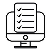 Computer task schedule icon outline vector. Event time vector