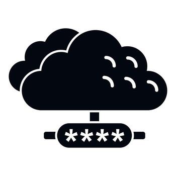 vector simple de icono de datos de nube segura. bloqueo de código