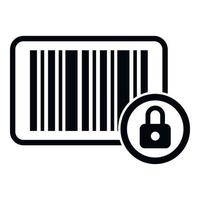 Secured bar code icon simple vector. Cipher data vector