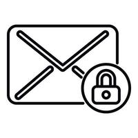 Secured mail icon outline vector. Cipher data vector