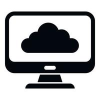 icono de copia de seguridad de la computadora vector simple. nube de datos