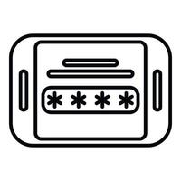 Tablet password icon outline vector. Data cipher vector