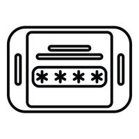 Tablet password icon outline vector. Data cipher vector