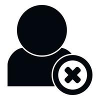 Social user delete icon simple vector. Sign file vector