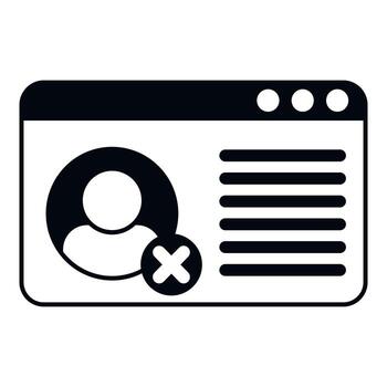 vector simple de icono de usuario de basura en línea. eliminar servicio