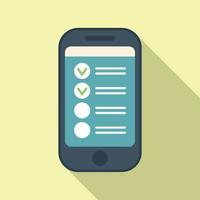 Smartphone task schedule icon flat vector. Person event vector