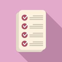 Done task schedule icon flat vector. Event time vector