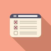 Web task schedule icon flat vector. Event time vector