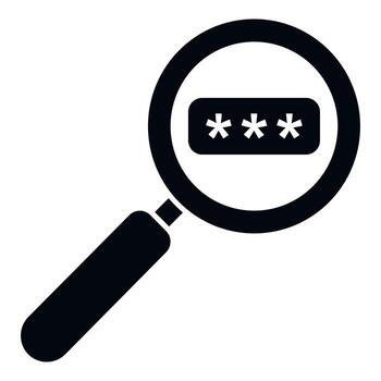 icono de contraseña de búsqueda vector simple. cifrado de datos