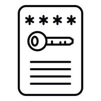 Lock password icon outline vector. Data cipher vector