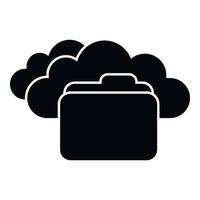 File folder icon simple vector. Data cloud vector