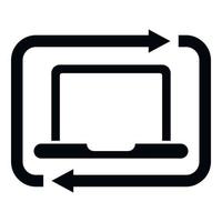 Laptop backup icon simple vector. Data cloud vector