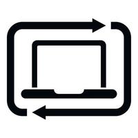 Laptop backup icon simple vector. Data cloud vector