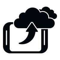 Smartphone backup icon simple vector. Data cloud vector