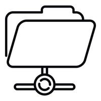 Folder storage icon outline vector. Data backup vector