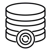 Server backup icon outline vector. Data cloud vector