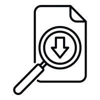 File download icon outline vector. Backup data vector