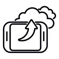 Smartphone backup icon outline vector. Data cloud vector