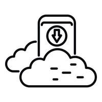 Smartphone data cloud icon outline vector. Backup storage vector