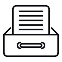 File drawer icon outline vector. Backup data vector