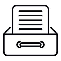 File drawer icon outline vector. Backup data vector