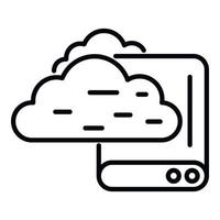 Storage cloud icon outline vector. Backup data vector