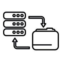 Network folder icon outline vector. Backup data vector